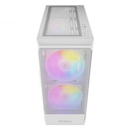 Caja ordenador gaming antec atx nx416l argb cristal templado blanca