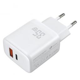 Cargador de pared leotec lecsph35w2w 35w usb tipo a - usb tipo c