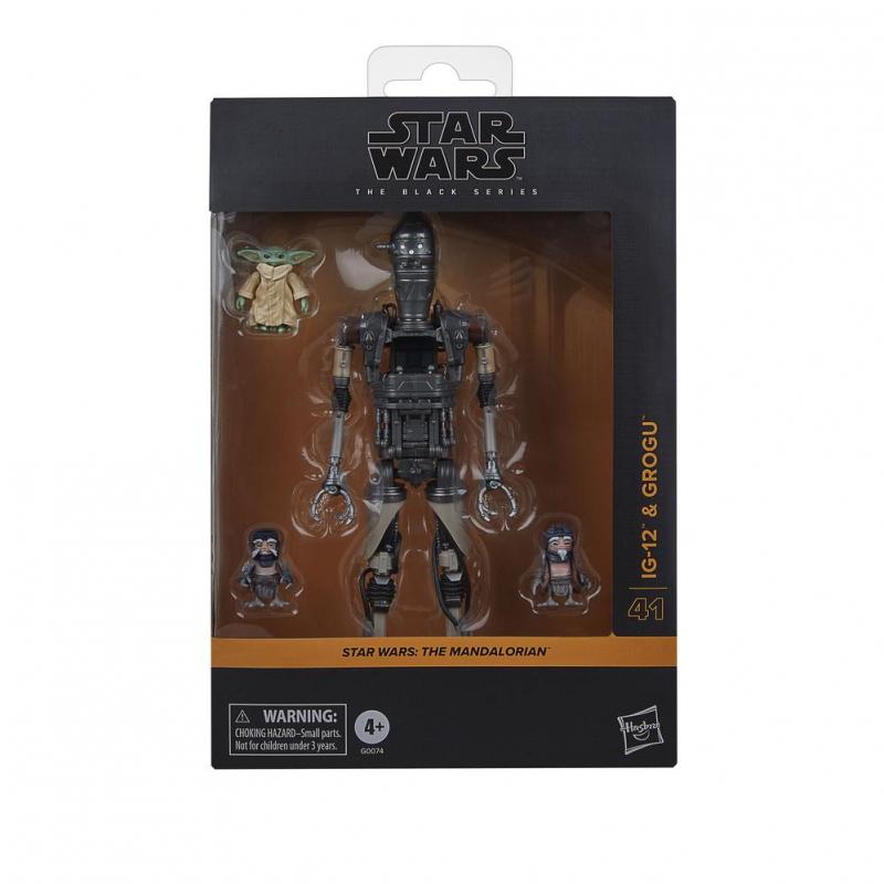 Figura hasbro star wars: the mandalorian the black series ig - 12 & grogu