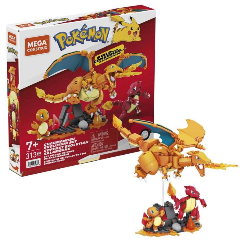 Figura mattel mega construx pokemon charmander evolution