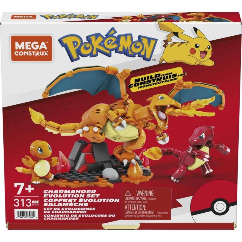 Figura mattel mega construx pokemon charmander evolution