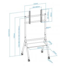 Soporte de suelo con ruedas tooq idreams 37pulgadas - 86pulgadas fs20206m - b negro