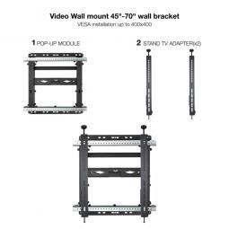 Soporte video wall tooq tqvw4571t vesa hasta 70pulgadas 600x400mm max 70kg