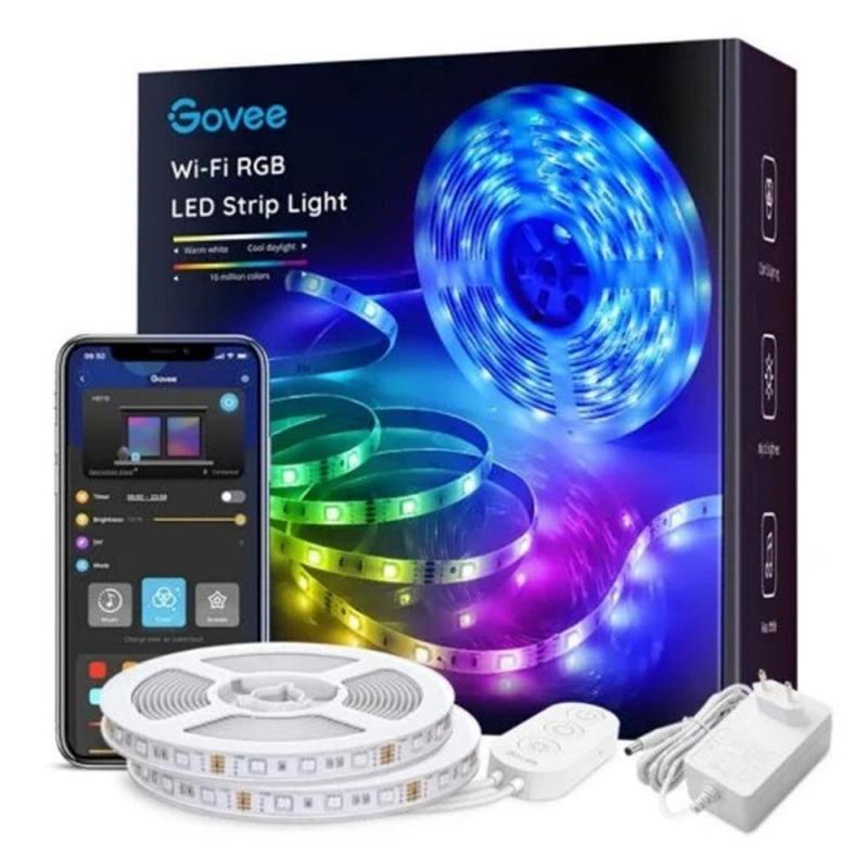 Tira led govee rgb smart wifi+bt h6110 10m -  modo musica -  control por voz