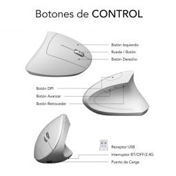 Raton inalambrico subblim glide vertical ergo blanco