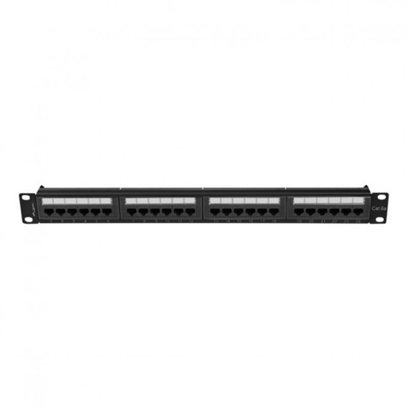 Patch panel lanberg 24 puertos 1u cat.6a utp 19pulgadas negro