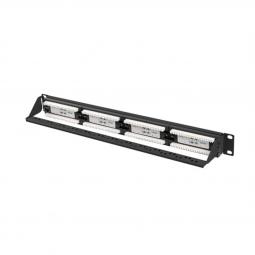 Patch panel lanberg 24 puertos 1u cat.6a utp 19pulgadas negro