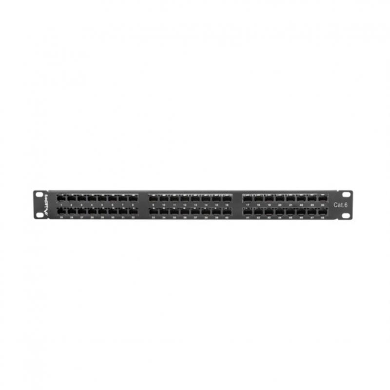 Patch panel lanberg 48 puertos 1u cat.6 19pulgadas negro