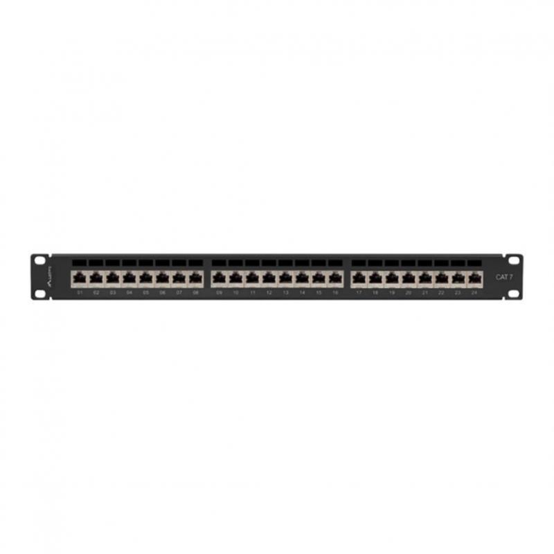 Patch panel lanberg 24 puertos 1u cat.7 ftp 19pulgadas negro