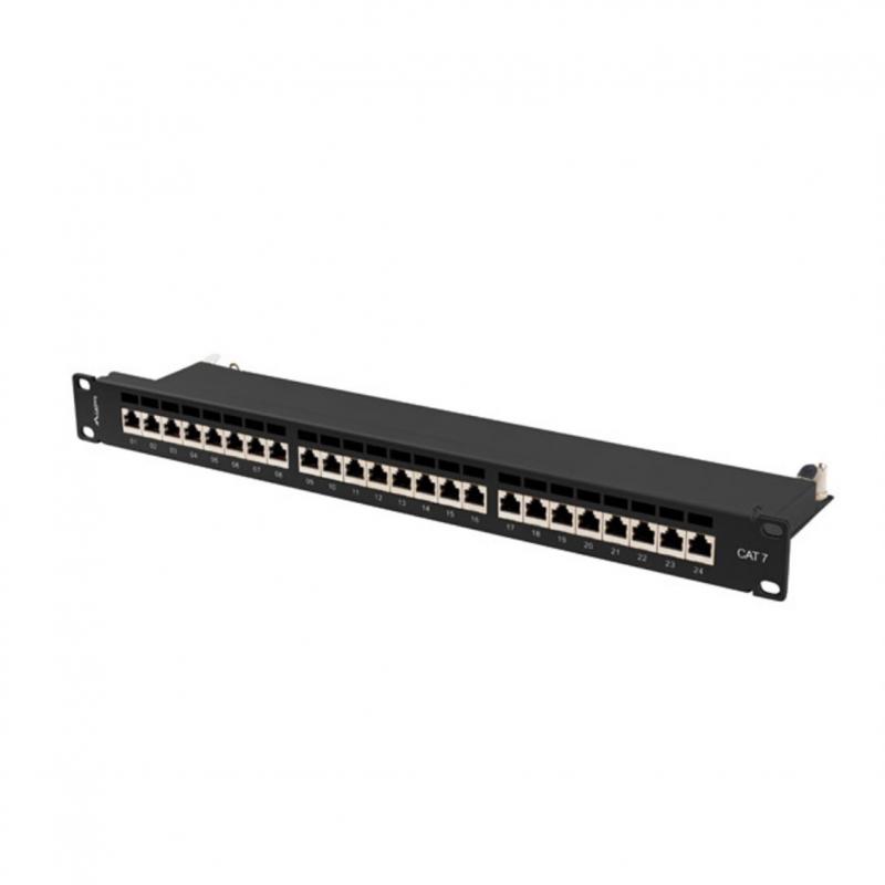 Patch panel lanberg 24 puertos 1u cat.7 ftp 19pulgadas negro