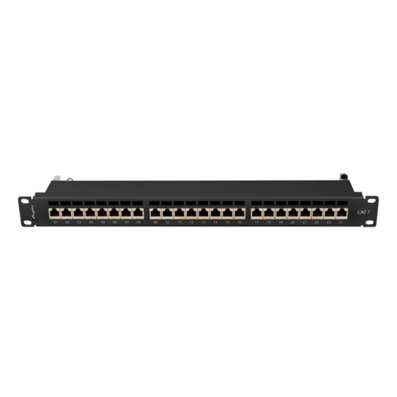 Patch panel lanberg 24 puertos 1u cat.7 ftp 19pulgadas negro