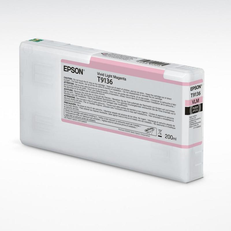 Cartucho tinta epson t9136 light magenta 200ml