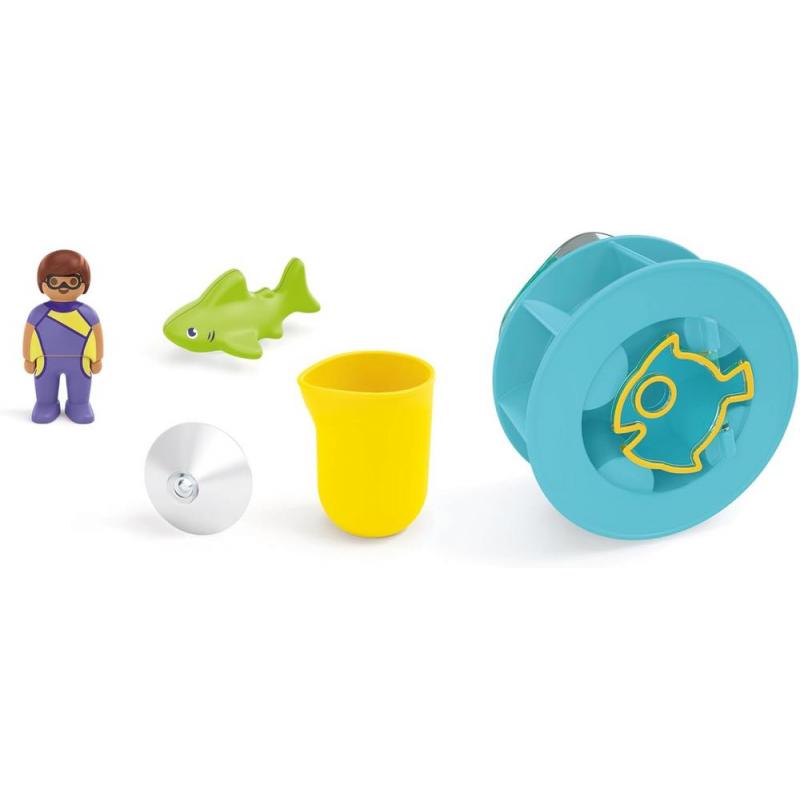 Playmobil junior aqua: rueda de agua con bebé tiburón