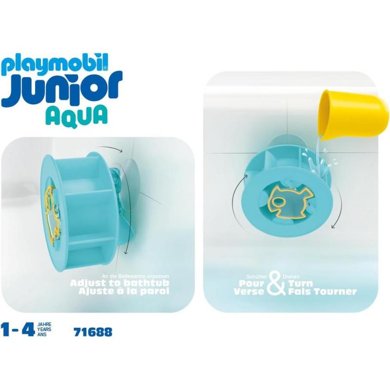 Playmobil junior aqua: rueda de agua con bebé tiburón