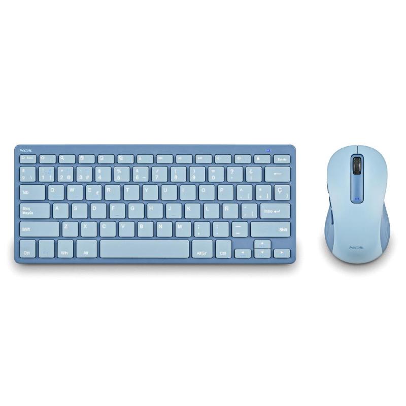 Kit teclado + mouse raton ngs fantasy kit azul wireless inalambrico