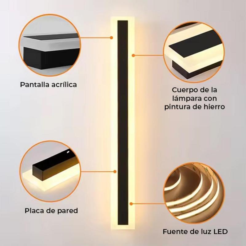 Aplique pared exterior25w 115cm aplique exterior largoaplique de diseño impermeables ip65blanco natural 4000kac220v aplique de e