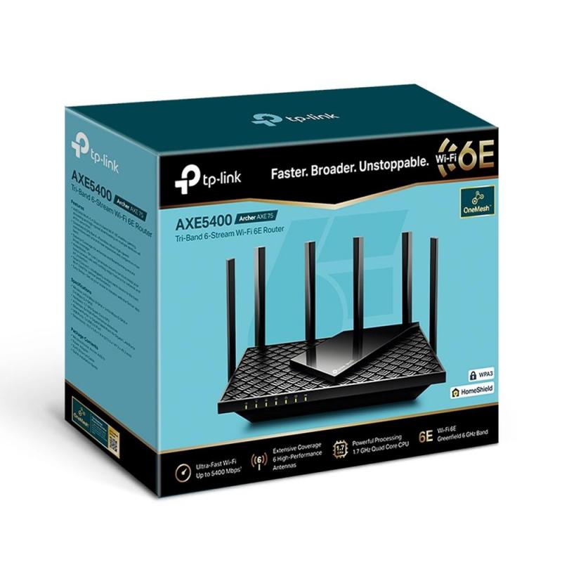 Router wifi tp - link archer axe75 ax5400 tri - band 5400 mbps