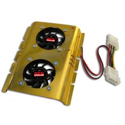 Ventilador doble con disipador para disco duro 3.5'' interno del pc - Imagen 1