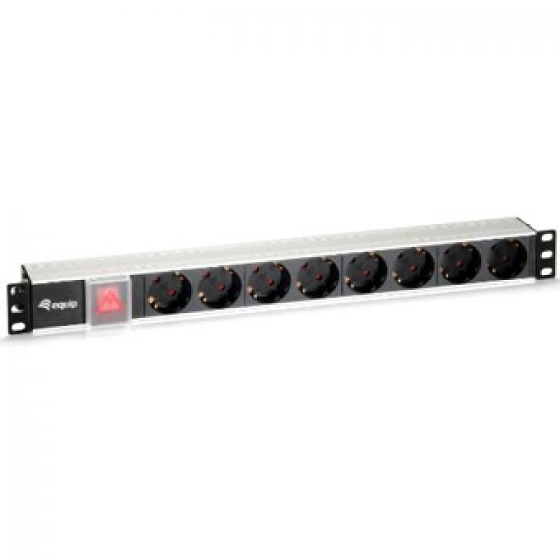 Regleta alimentacion equip rack 19pulgadas 1u 8 tomas 3500w cable 1.8m interruptor aluminio