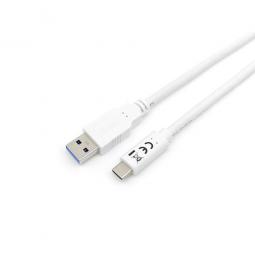 Cable usb tipo c a usb 3.2 equip macho - macho 1m blanco