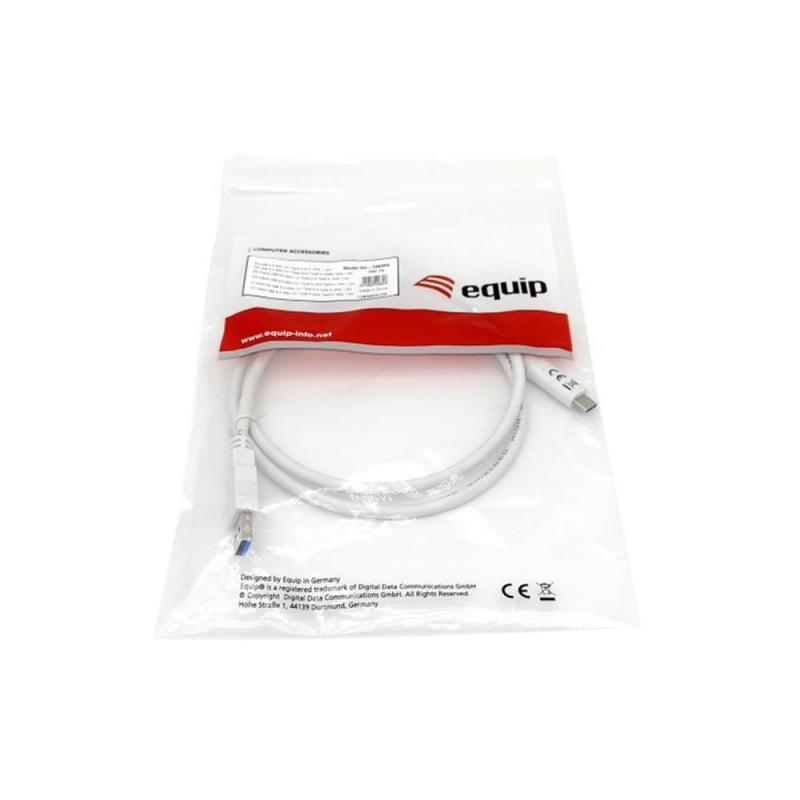 Cable usb tipo c a usb 3.2 equip macho - macho 1m blanco