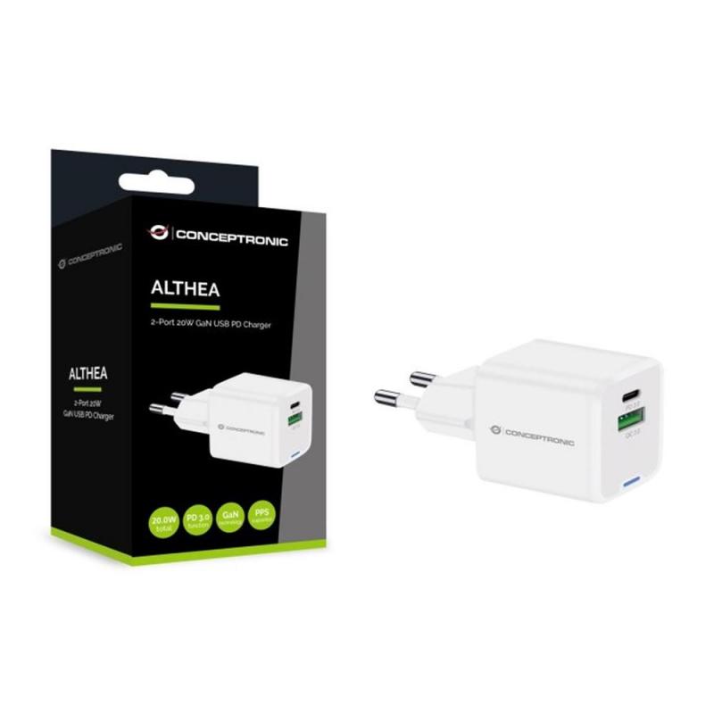 Cargador de pared conceptronic althea15w 20w blanco