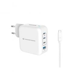 Cargador de pared conceptronic althea18w 100w + cable usb tipo c blanco