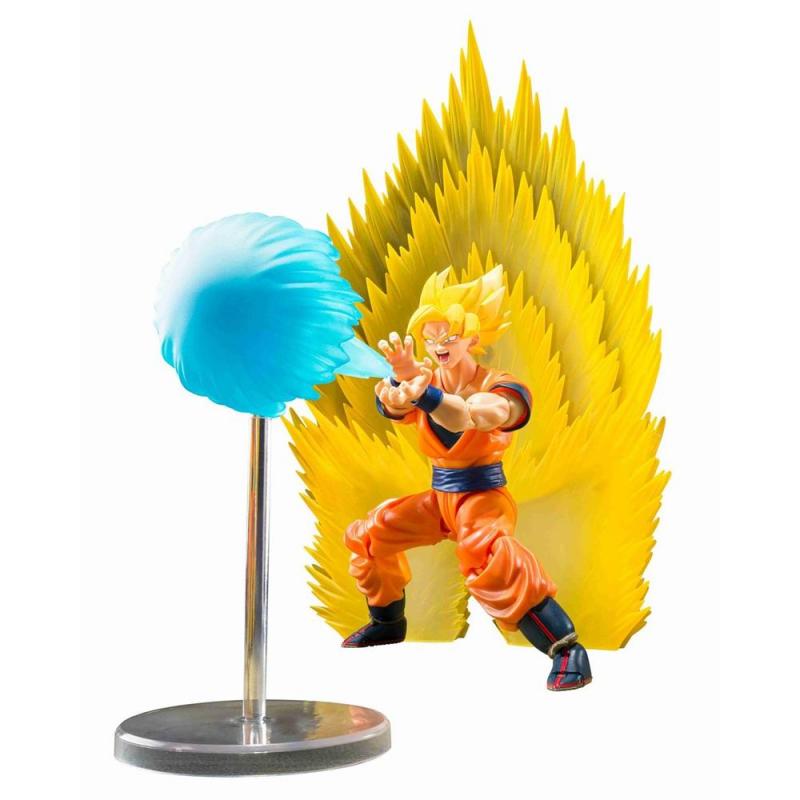 Figura tamashii nations sh figuarts dragon ball z super saiyan son goku's set teleport kamehameha 15cm