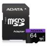 Tarjeta micro sd adata 64gb cl10 + adaptador sd