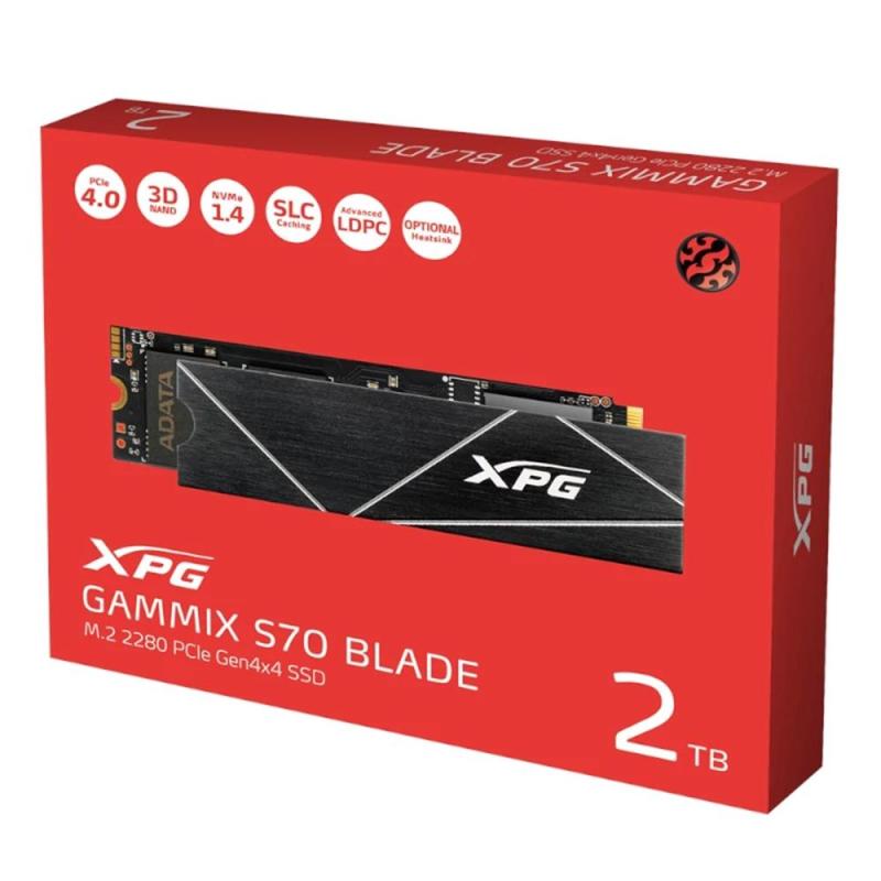 Disco duro interno solido ssd adata xpg gammix s70 blade 2tb pcie 4.0 nvme