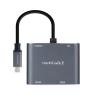 Conversor nanocable usb tipo c a vga - hdmi - pd - usb 3.0 - 0.15m - macho - hembra - gris