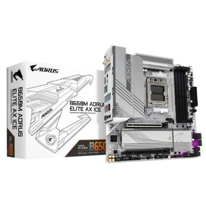 Placa base gigabyte b650m a elite ax ice am5 atx 4xddr5