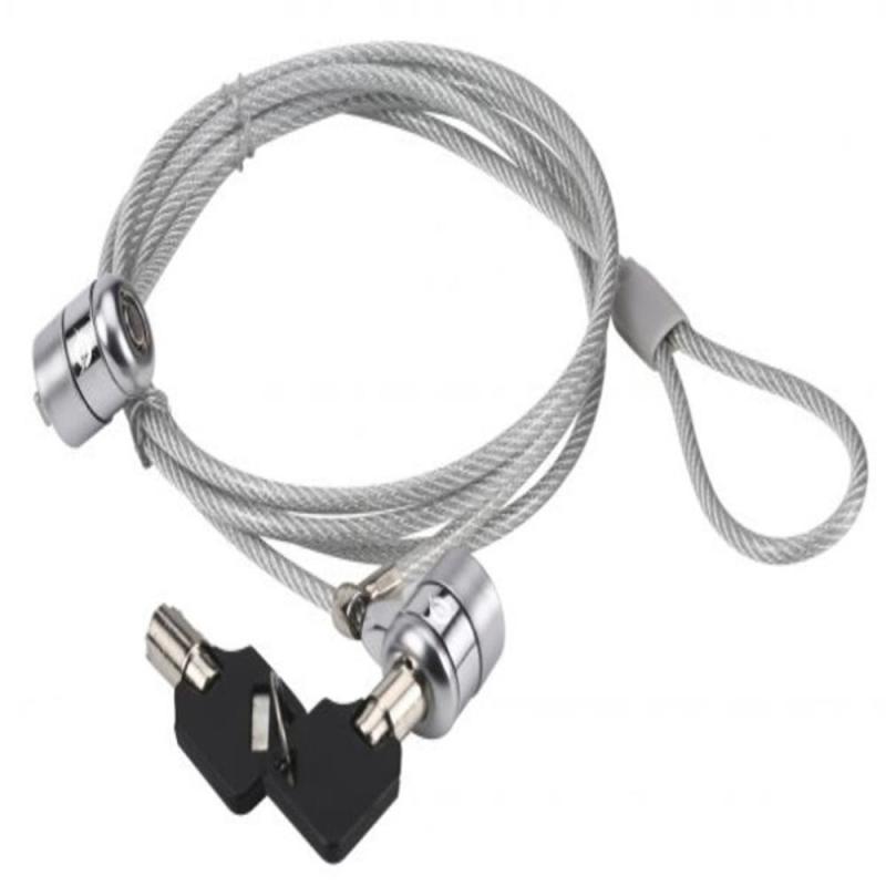 Cable seguridad para portatiles 1.5m conceptronic doble cabezal + llave