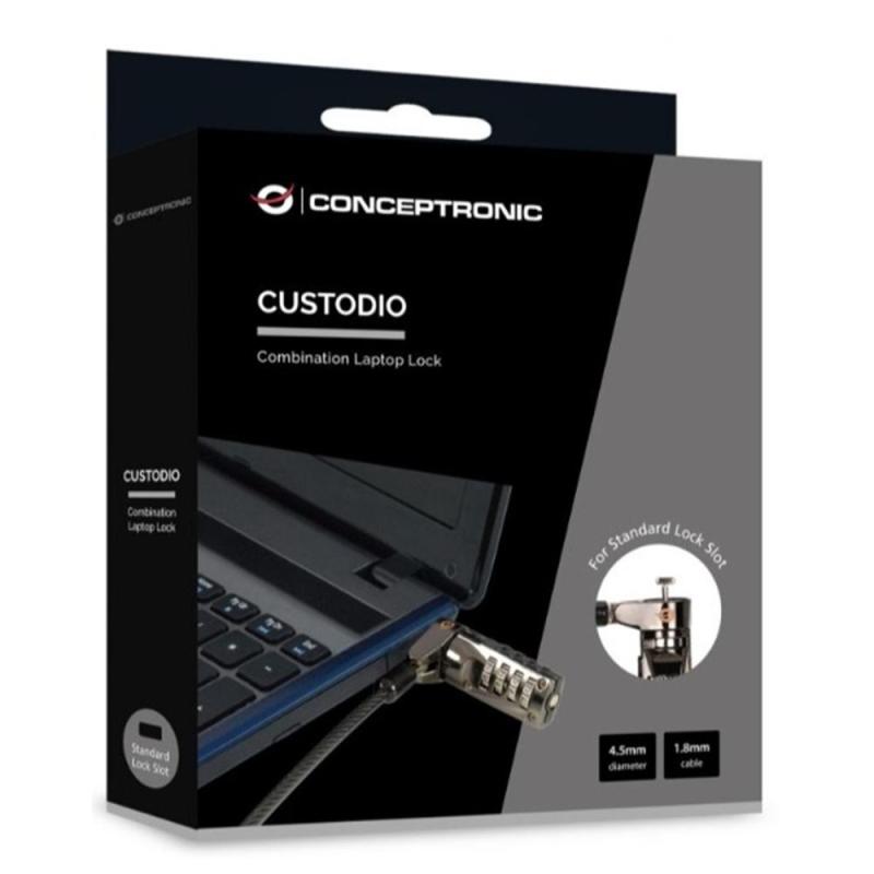 Cable seguridad para portatiles 1.8m conceptronic