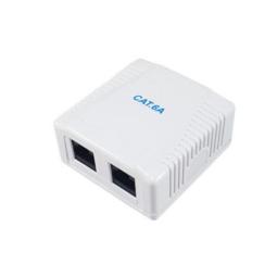 Roseta de superficie equip cat 6a 2 puertos hembras rj45