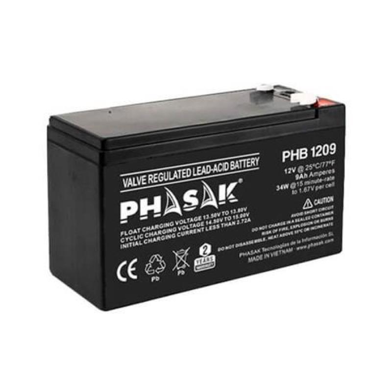 Bateria phasak phb 1209 compatible para sais 9ah 12v acido - plomo