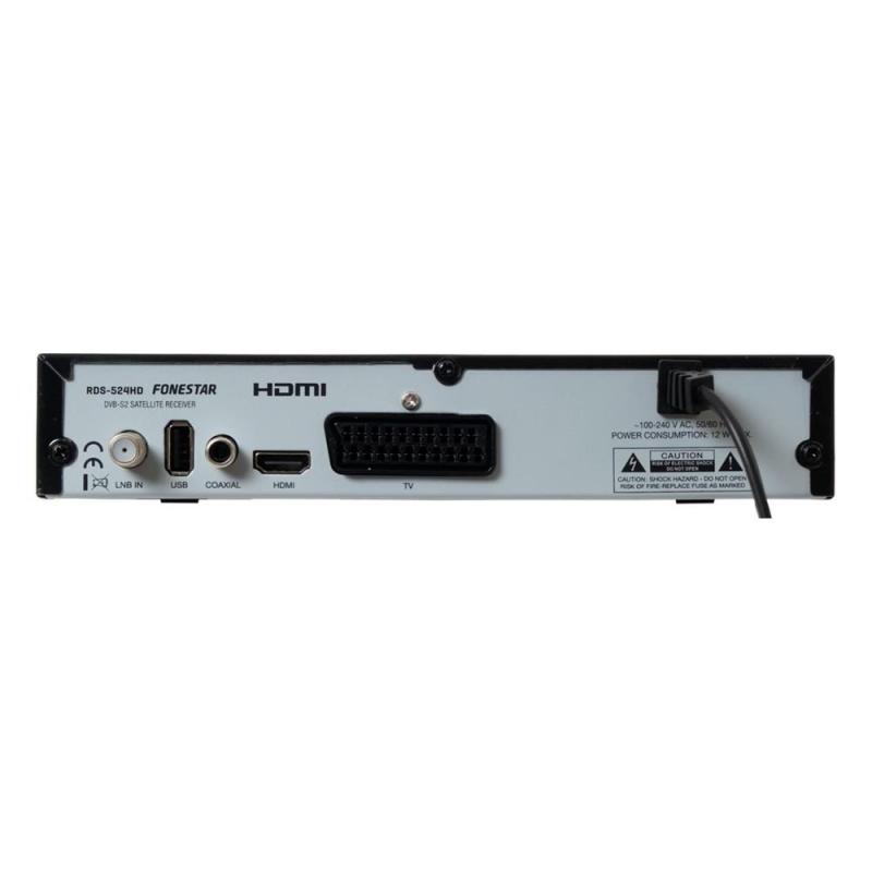 Receptor satelite sobremesa fonestar hd dvb - s2 h.265 rds - 524hd