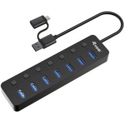 Hub equip usb tipo a + adaptador usb tipo c 7 en 1