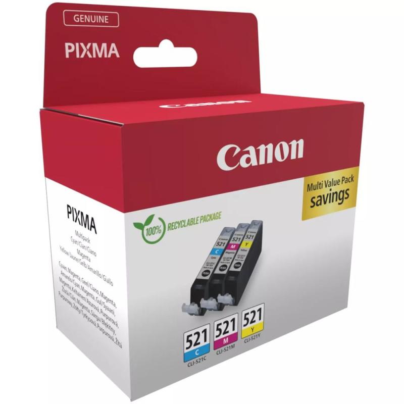 Multipack canon cli 521 pixma 3600 - 4600 - 4700 - mp540 - 550 - 560 - 620 - 630 - 640 - 980 - mx860 - 870 blister