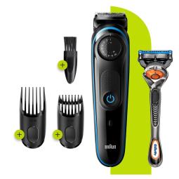 Barbero cortapelos braun bt3240 - uk + gillete fusion 39 ajustes - barba - lavable - control giratorio