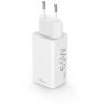 Cargador pared hama gan 65w 1 x usb tipo c 1 x usb tipo a blanco