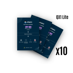 Laminas de fijacion qcharx ultravioleta mate pack 10 para qx1lite