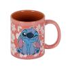 Taza karactermania disney stitch flores rosas