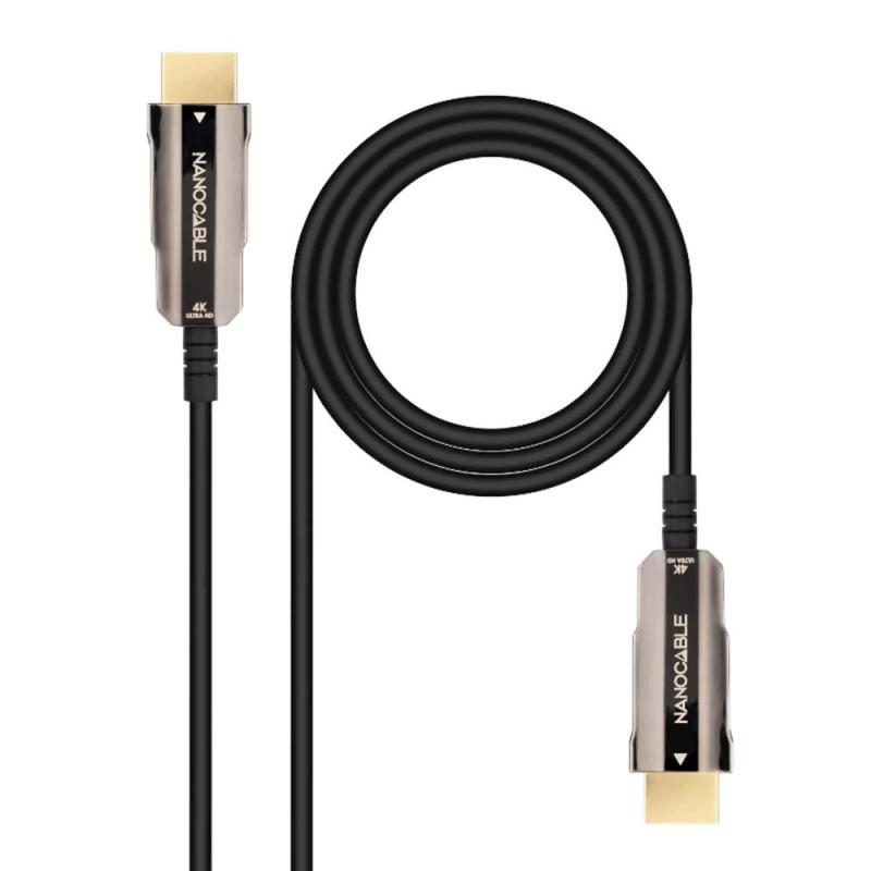 Cable hdmi 4k nanocable 10m - macho - macho fibra optica