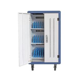 Armario rack de seguridad phask montado con ruedas goma - 30 compart. para portatil - tablet y smartphone branco - azul