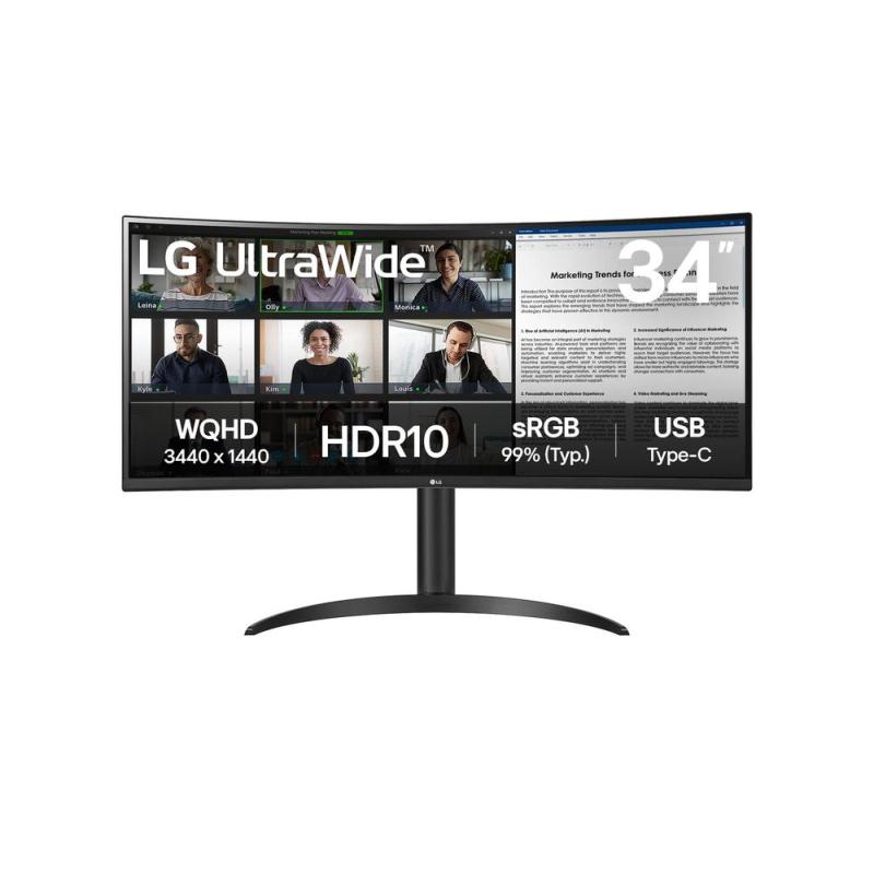 Curvo lg 34wr50qk 34pulgadas 3440 x 1440 5ms hdmi displayport