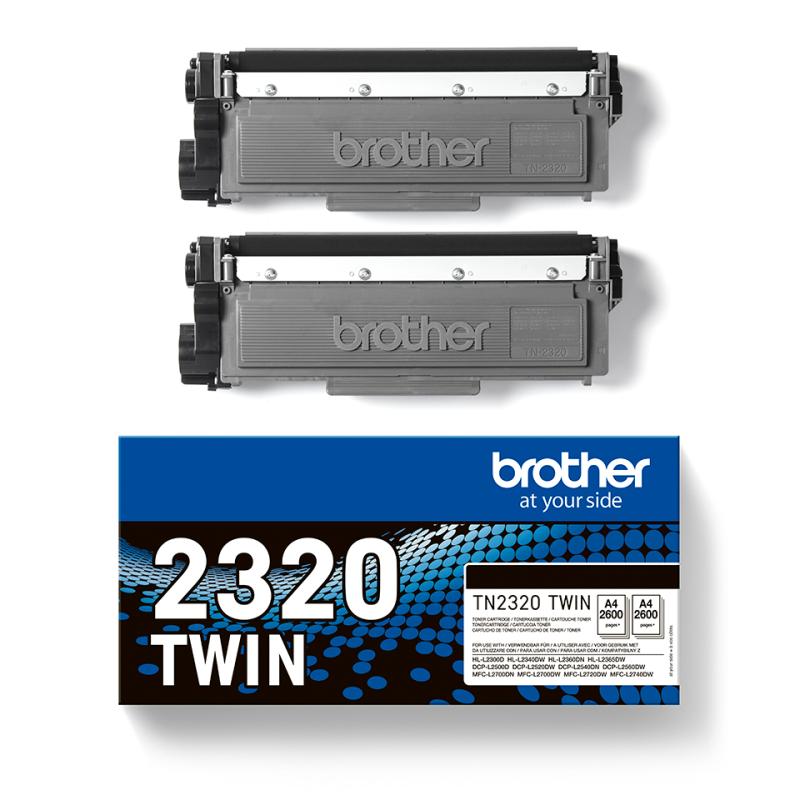 Pack toner brother tn2320twin negro 2uds