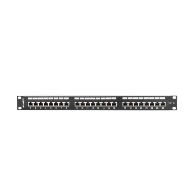 Patch panel lanberg 24 puertos 1u cat.6 sftp 19pulgadas rack negro