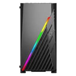 Caja ordenador gaming unykach mini glayze argb stripe - black micro atx