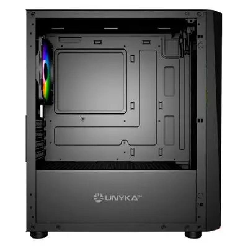 Caja ordenador gaming unykach mini glayze argb stripe - black micro atx